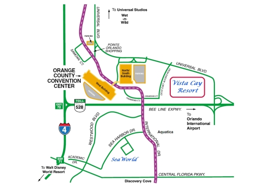 Orange County Convention Center and Vista Cay Resorts map of vista cay resorts orange conty convention center